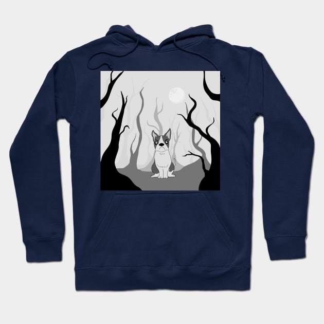 Angry dog in forest art Hoodie by ballooonfish